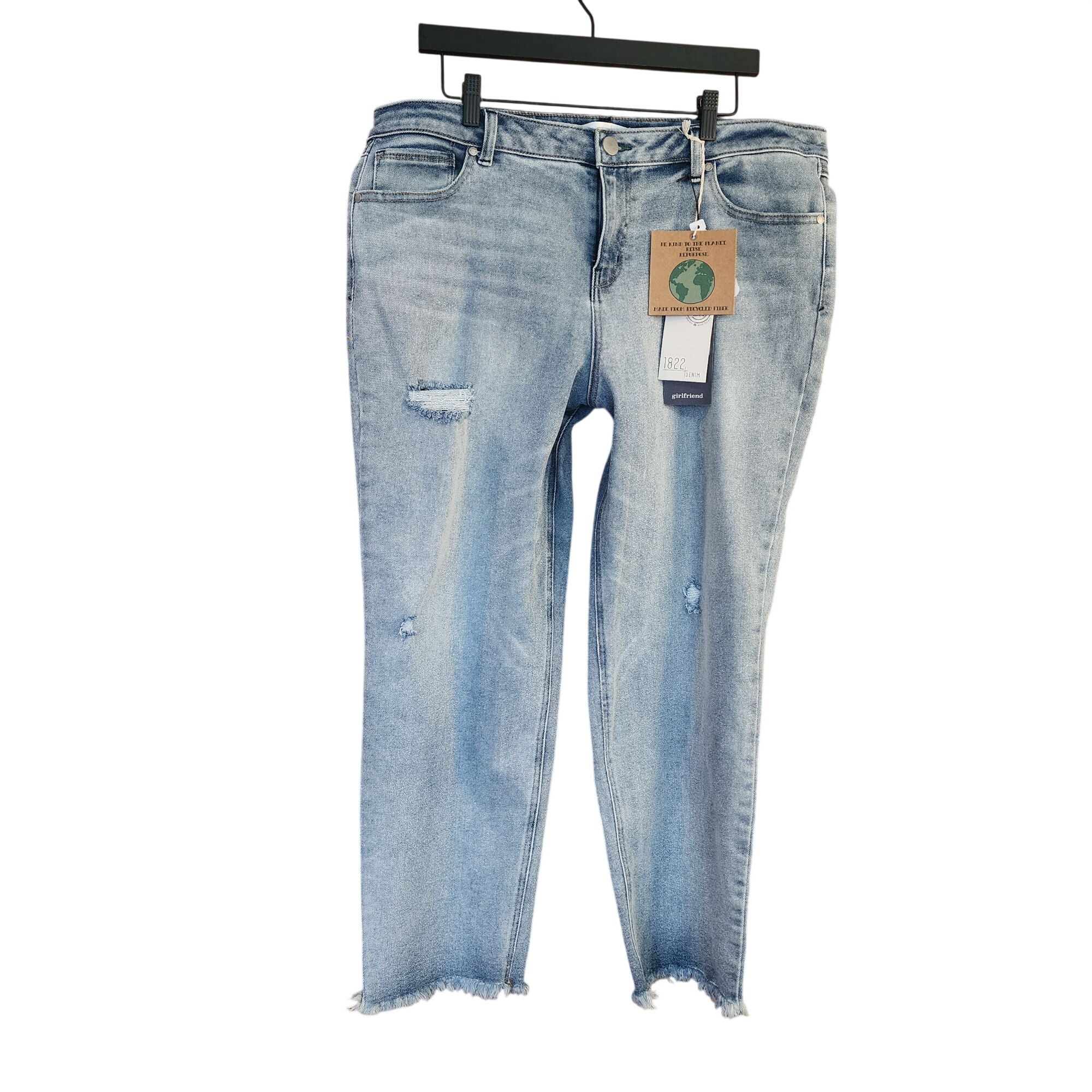 Other 1822 Denim GirlFriend raw Hem Light wash Jeans Womens Size 1 Size 38" / US 16 / IT 52 - 1 Thumbnail