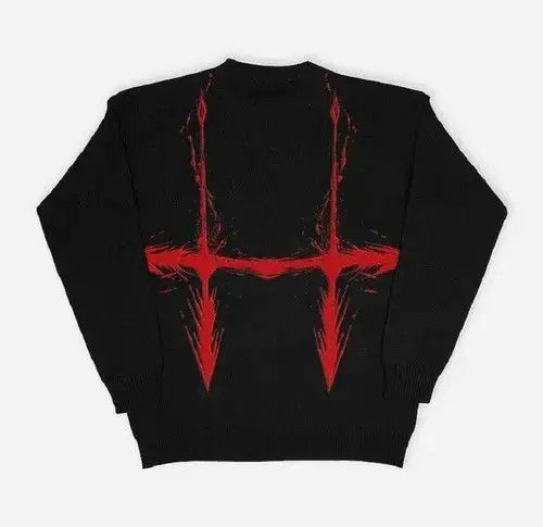 Vintage New Hip-hop Street Gothic Wool Retro Pullover Size M / US 6-8 / IT 42-44 - 4 Thumbnail