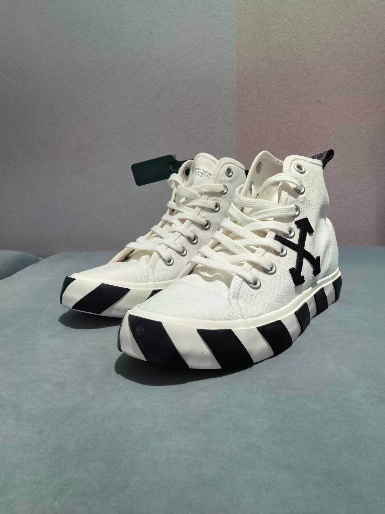 Off-White 95New Hi-Top Vulcanized Sneaker - White, 40 Size US 7 / EU 40 - 1 Thumbnail