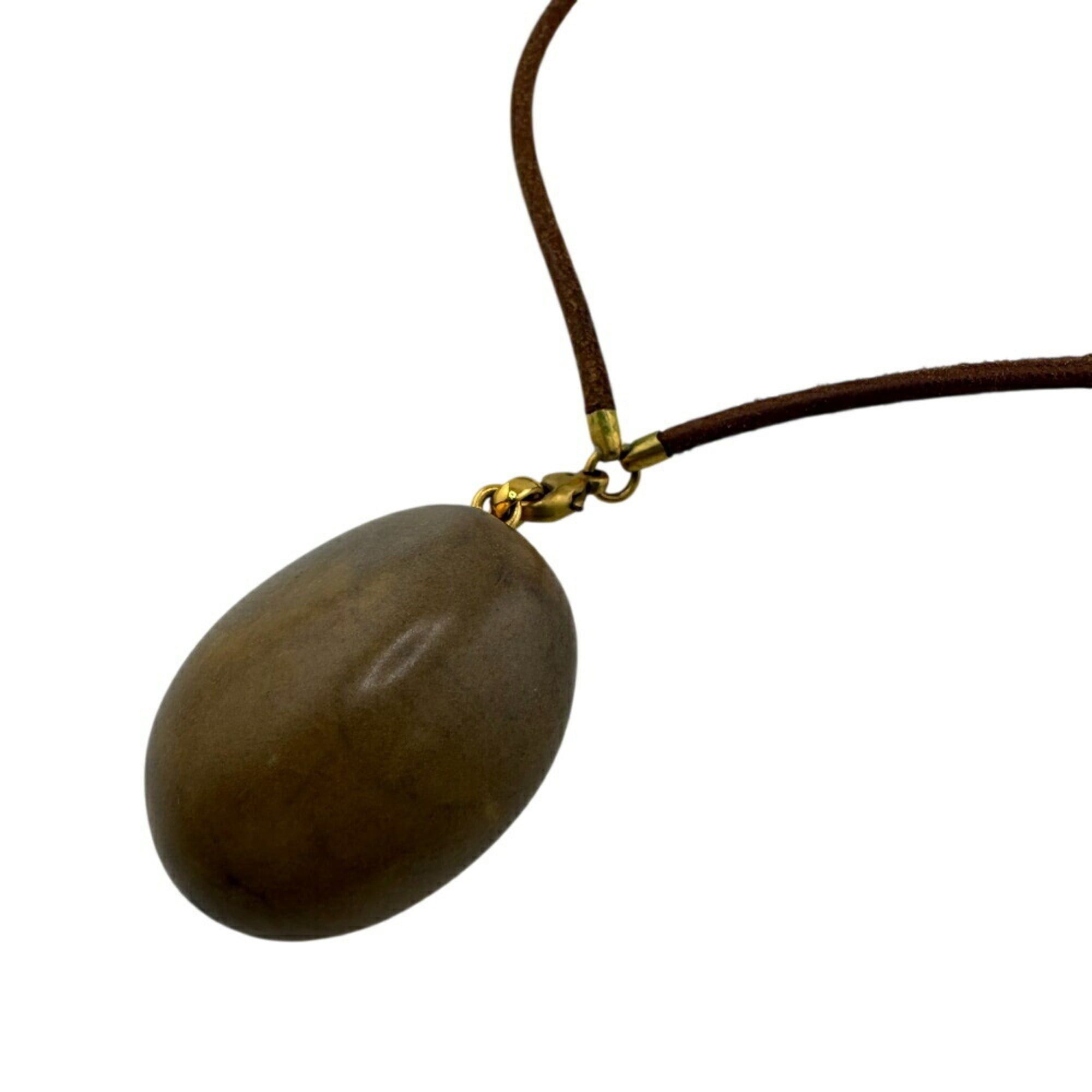 Hermes HERMES Stone Necklace Chain Brown Women's Size ONE SIZE - 1 Thumbnail