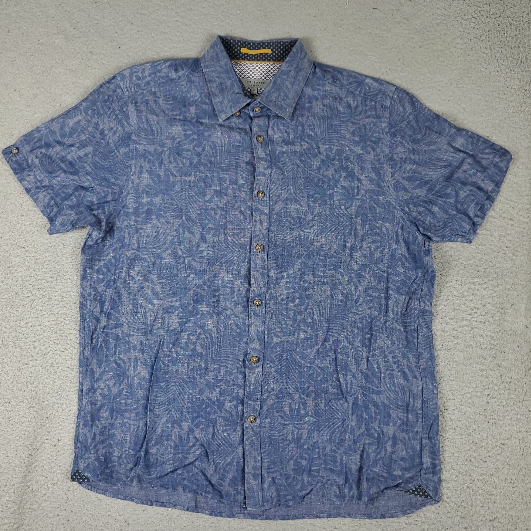 Ted Baker Ted Baker London Casual Button-Up Shirt Mens Size 4 Blue Short Sleeve Size US S / EU 44-46 / 1 - 2 Thumbnail