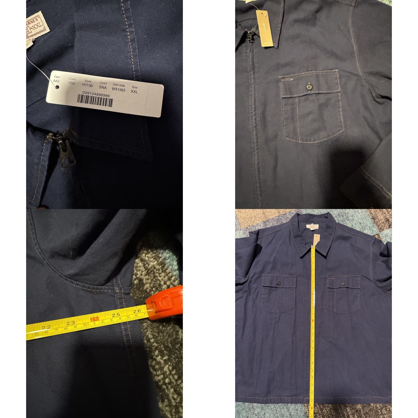 Wallace & Barnes WALLACE & BARNES MEN'S CANVAS FULL ZIP WORKSHIRT JACKET BLUE SZ XXL New W/ Tags Size US XXL / EU 58 / 5 - 8 Thumbnail