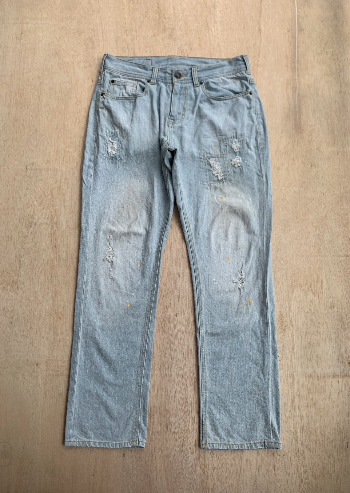 Issey Miyake × Japanese Brand × Tete Homme Tete Homme Distressed Denim Jeans Size US 33 - 1 Thumbnail