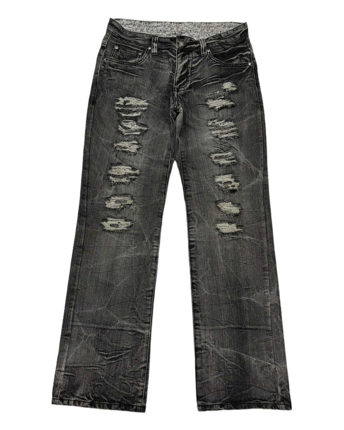 Le Grande Bleu (L.G.B.) 🔥RARE VINTAGE JAPANESE PROSPERITY DENIM DISTRESS JEANS Size US 32 / EU 48 - 5 Thumbnail