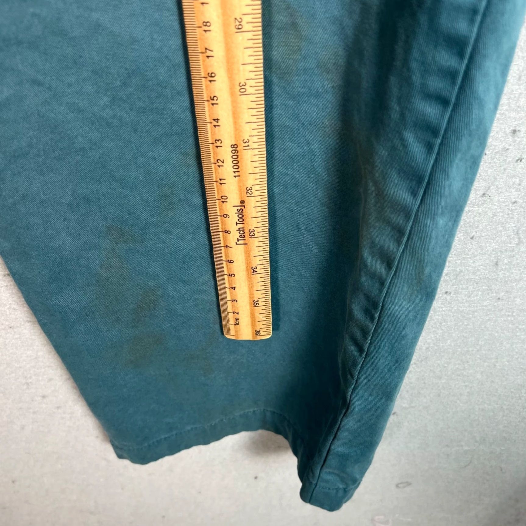 Vintage Sunday Best Womens Pants Straight Leg 10 Blue Organic Cotton Chino Casual Vintage: No Size 32" / US 10 / IT 46 - 6 Thumbnail
