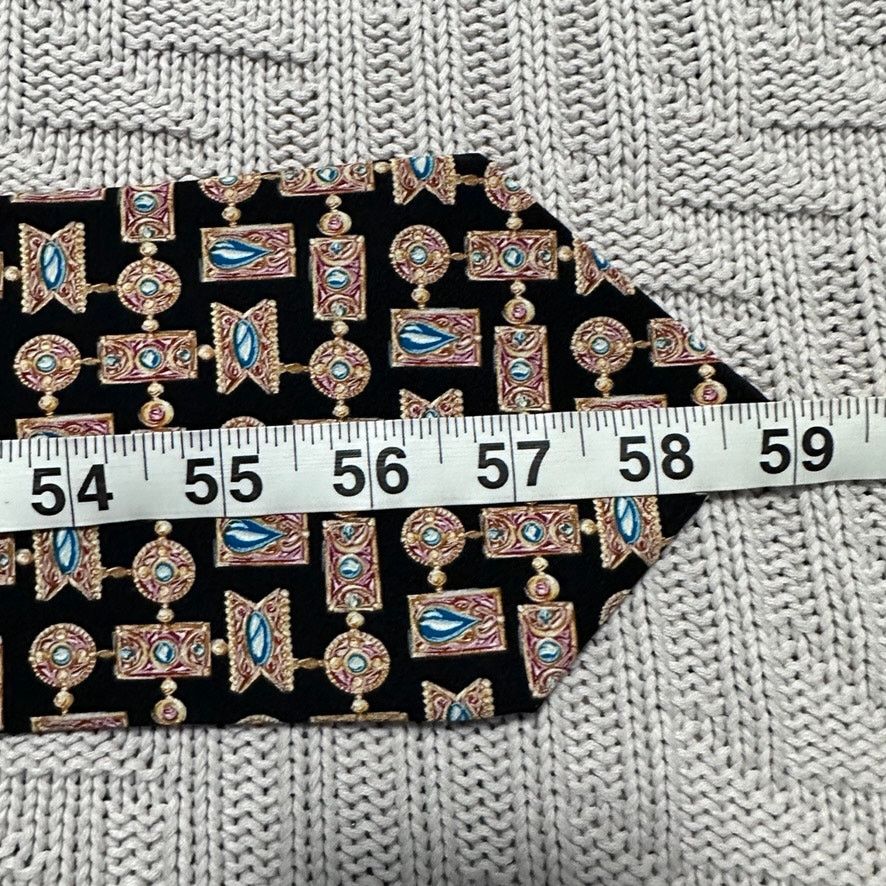 Vintage Vintage Met Art Museum black novelty print silk tie Size ONE SIZE - 4 Thumbnail