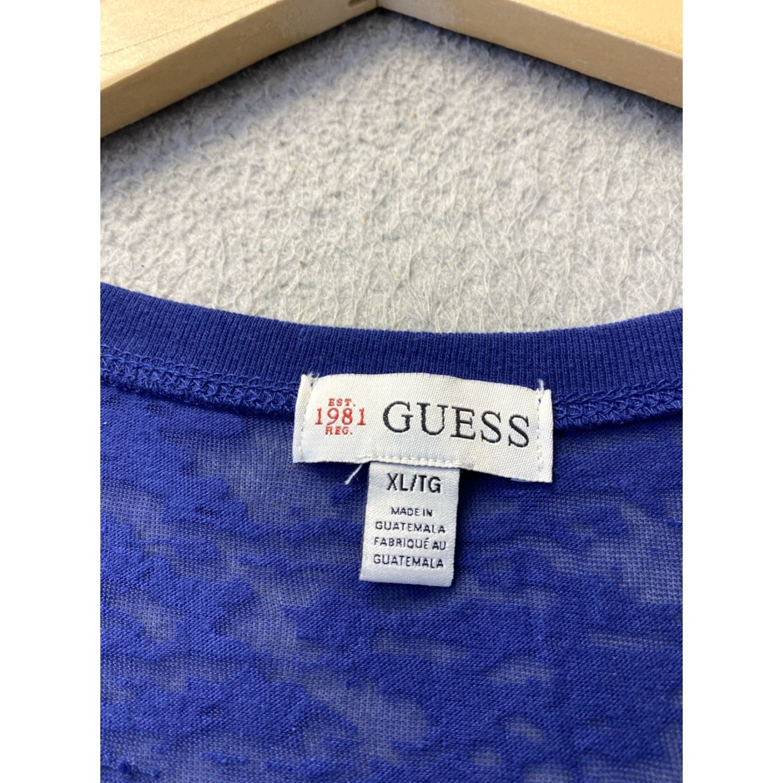 Guess GUESS T-Shirt Woman Blue Logo Crew Neck Short Sleeve XL Regular Cotton-Polyester Top Women’s Shirt Size XL / US 12-14 / IT 48-50 - 3 Thumbnail