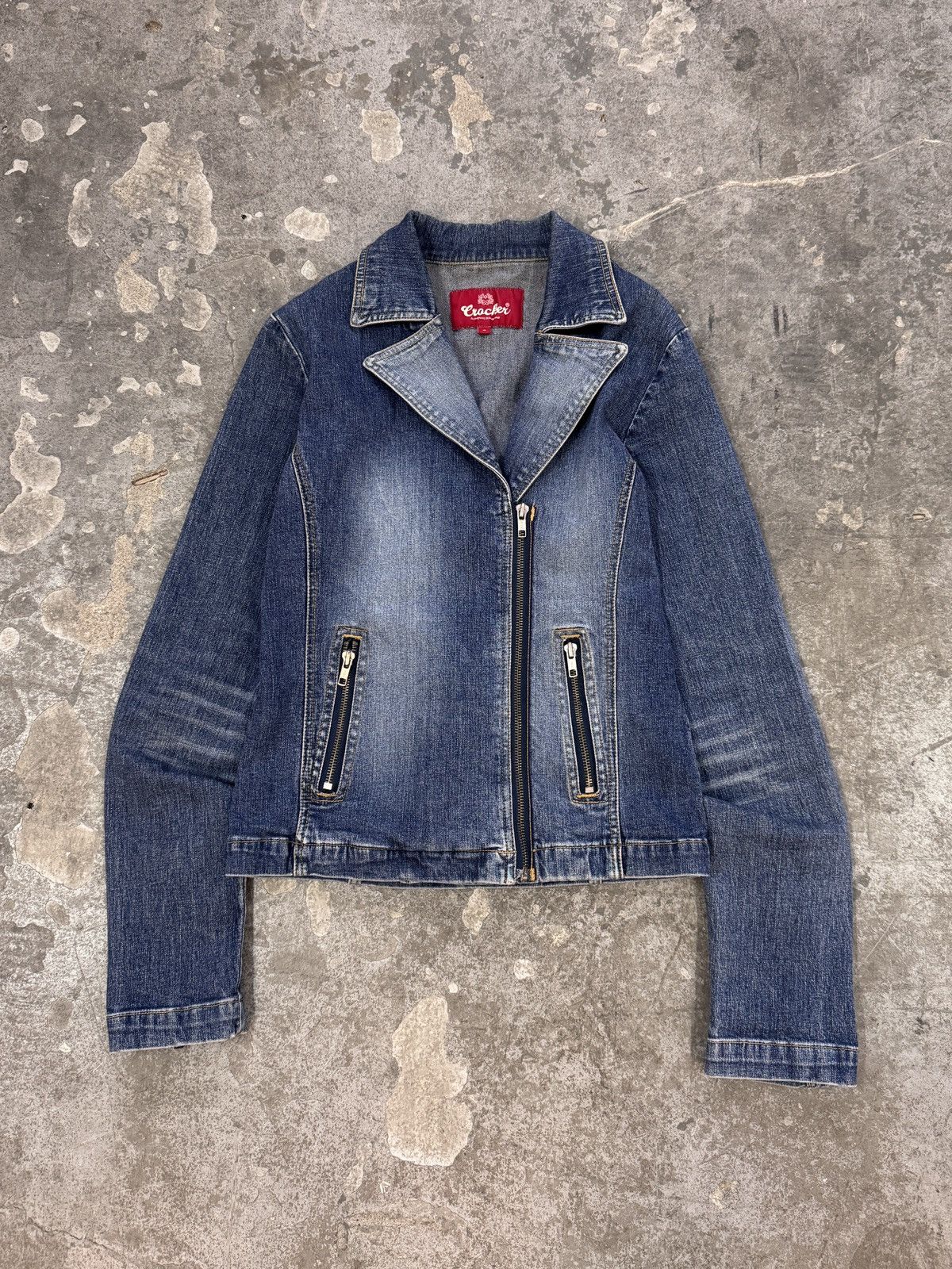 Vintage y2k Denim Bomber Jacket Size S / US 4 / IT 40 - 1 Thumbnail