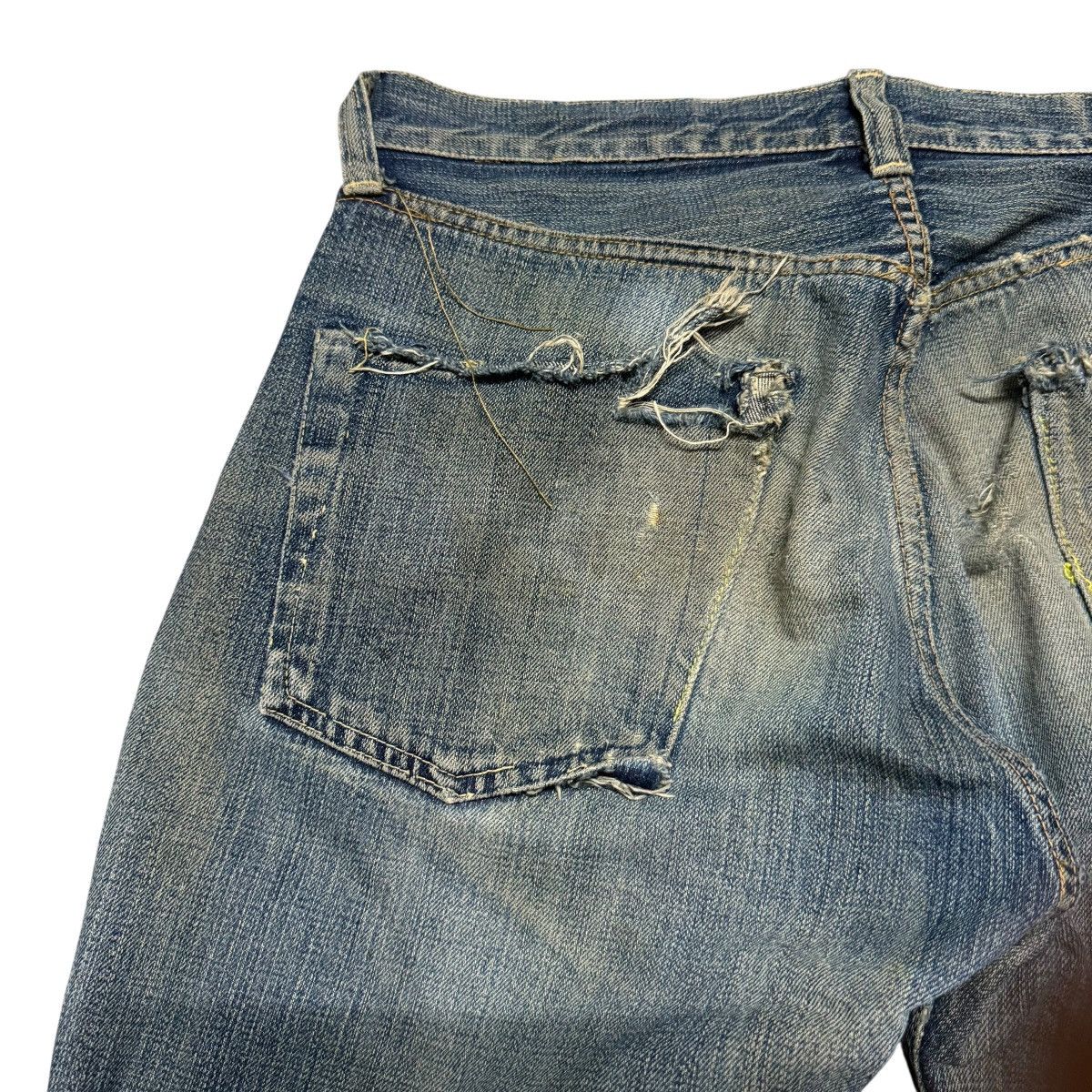The Real McCoy's Vintage Real McCoys Ultimate Seeker Distessed Denim Jeans Size US 30 / EU 46 - 12 Thumbnail