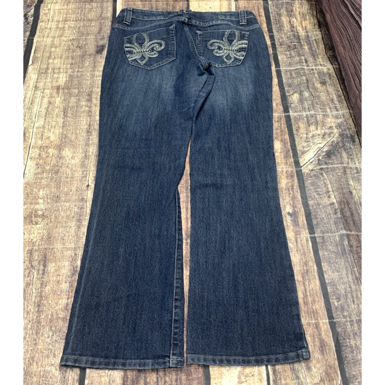 Denime Massini Womens Bootcut Denim Jeans Blue 32 x 30 Size 8 Slim Stretch Mid Rise Size 30" / US 8 / IT 44 - 5 Thumbnail