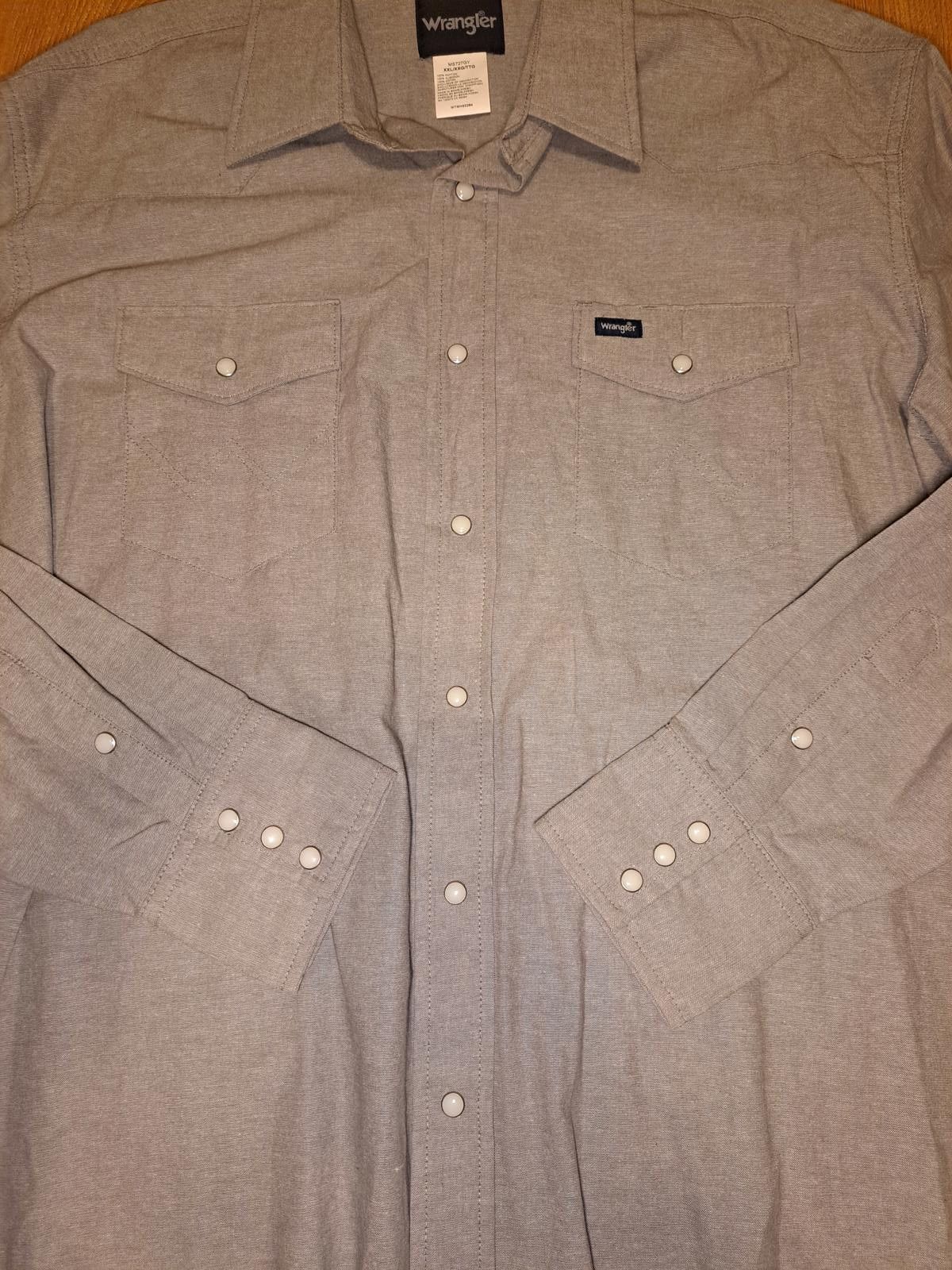 Wrangler VINTAGE Wrangler Pearl Snap Shirt Brushpopper Mens XXL Gray Size US XXL / EU 58 / 5 - 6 Thumbnail