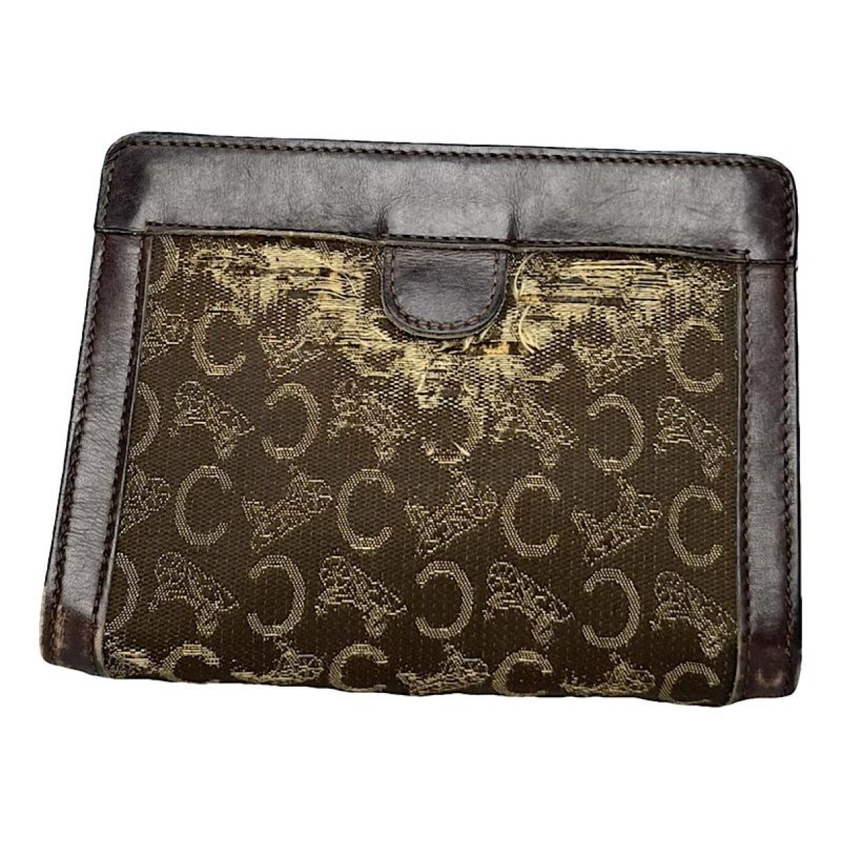 Pocket Brown Cotton Clutch Bag