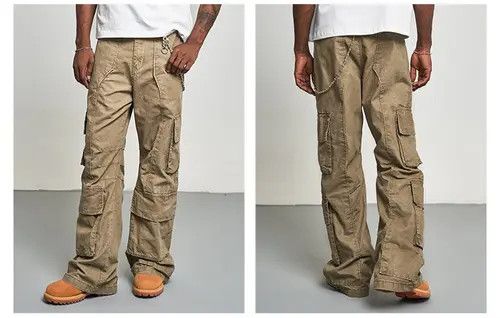 Japanese Brand Miyazaki x Rika Beige Cargo Stacked Baggy Pants Size US 32 / EU 48 - 7 Thumbnail