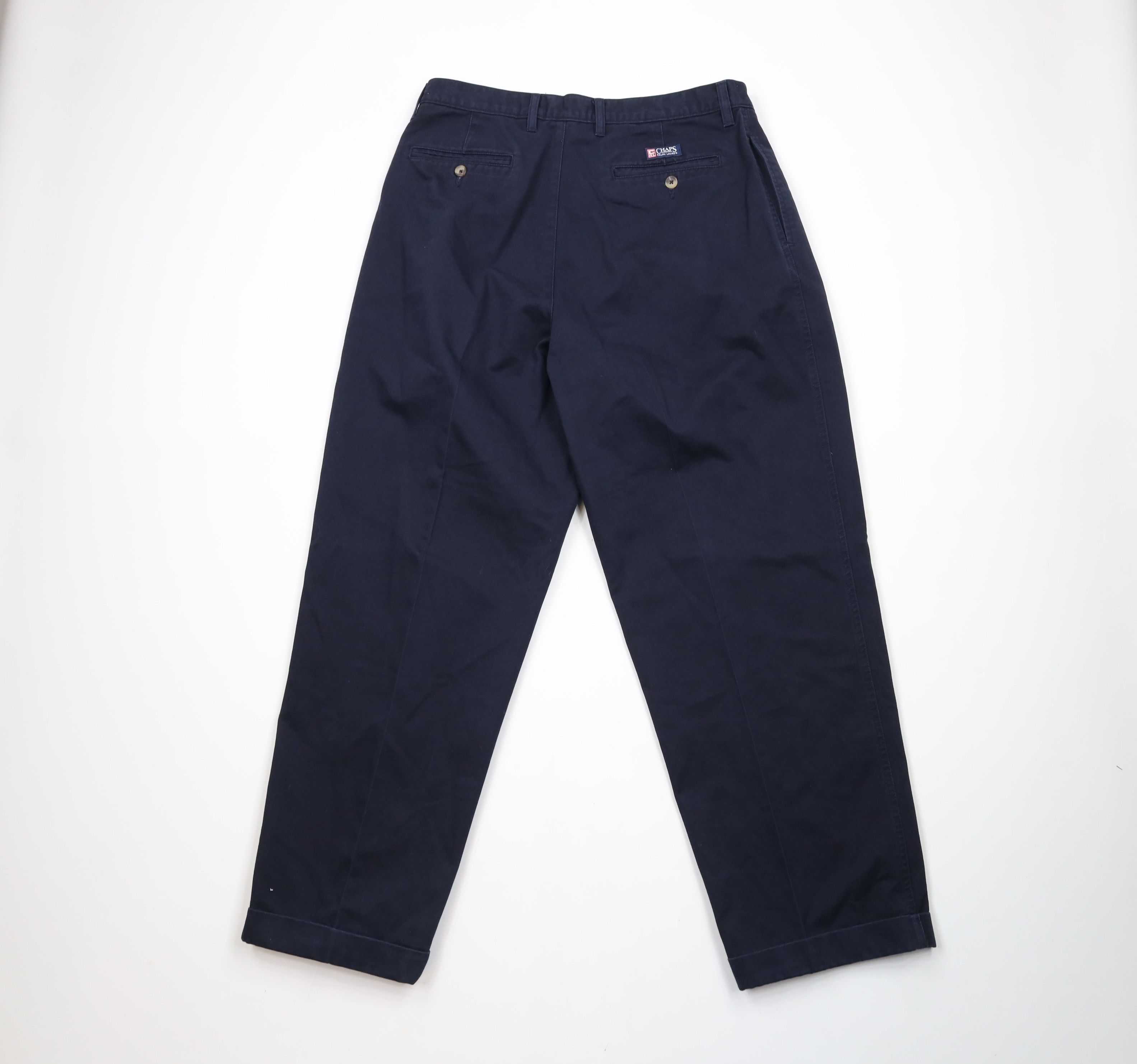 Ralph Lauren × Vintage Vintage 90s Chaps Ralph Lauren Cuffed Wide Leg Chino Pants Size US 34 / EU 50 - 7 Thumbnail