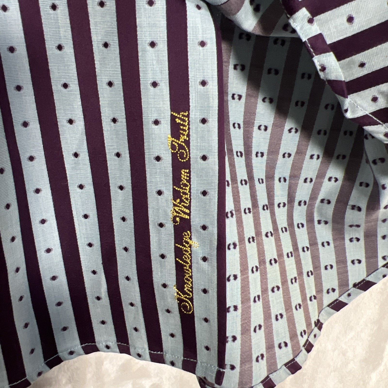 Robert Graham Robert Graham Mens Shirt Blue Dot Flip Cuff Italian Store Size US L / EU 52-54 / 3 - 7 Thumbnail