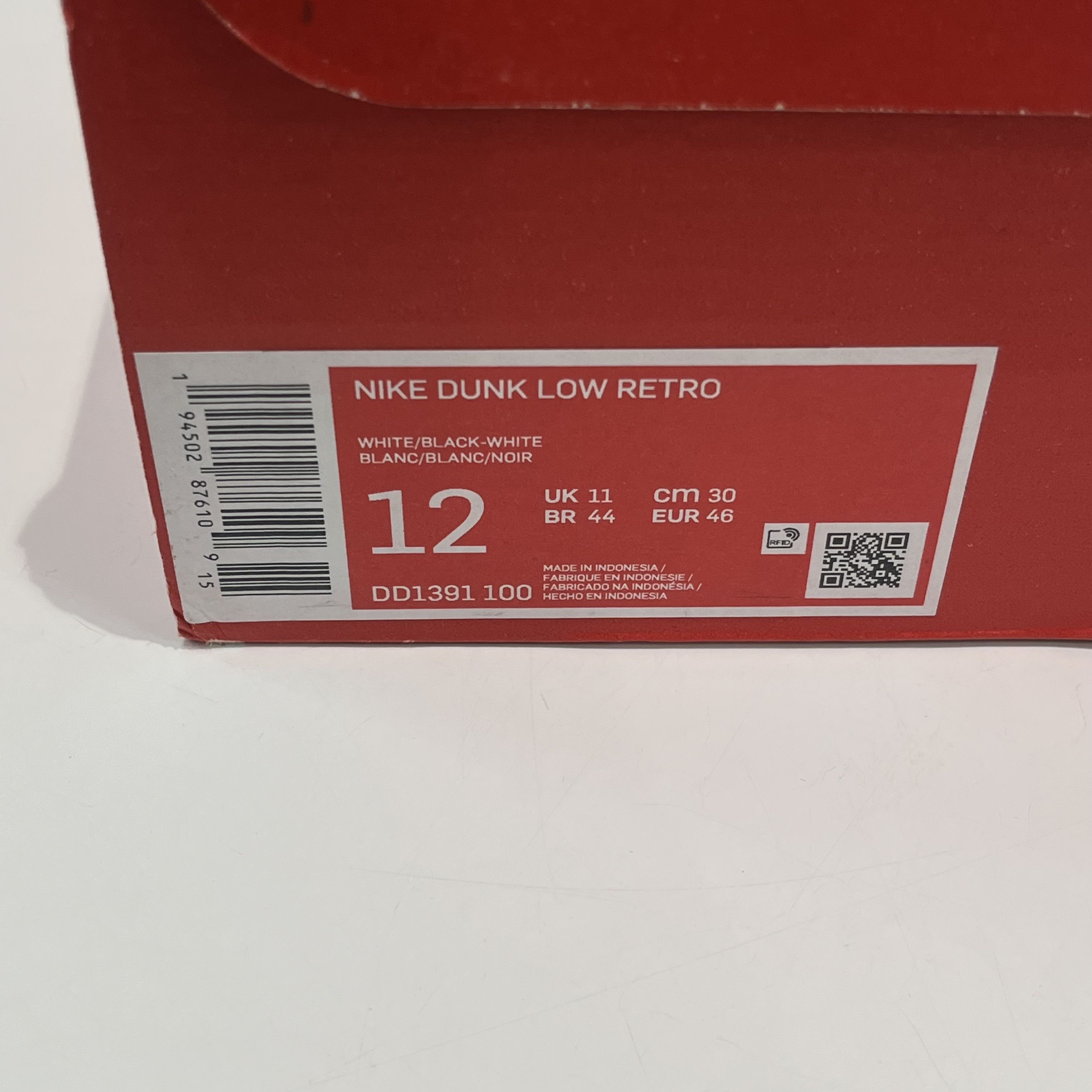 Nike Nike Dunk Low retro Black White Size US 12 / EU 45 - 7 Thumbnail