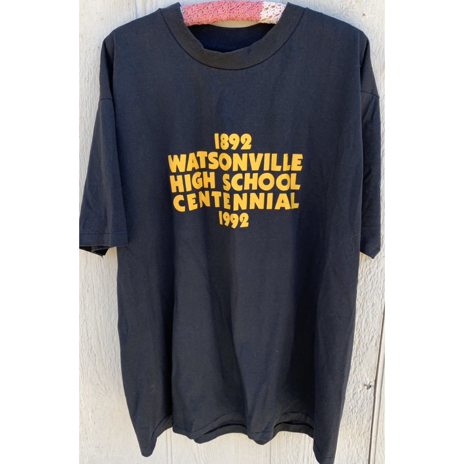 Hanes VINTAGE Watsonville High School Centennial 1992 We Feed The Cats T Shirt XL Hanes Fifty-Fifty Black Short Sleeve Mens Size US XL / EU 56 / 4 - 3 Thumbnail