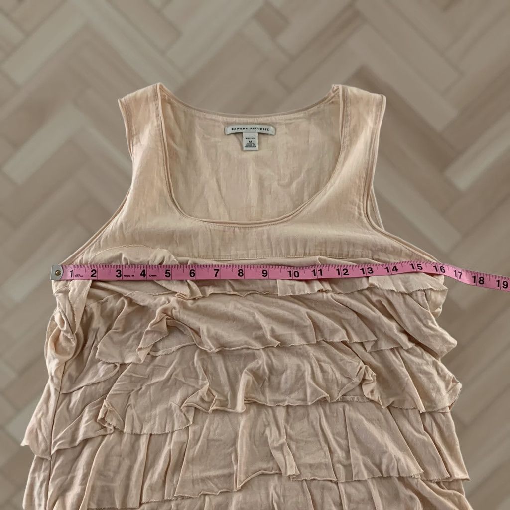 Banana Republic Banana Republic Tank Top Sleeveless Ruffle Pink Women's Petite Medium PM - Solid Shirt Size M / US 6-8 / IT 42-44 - 1 Thumbnail