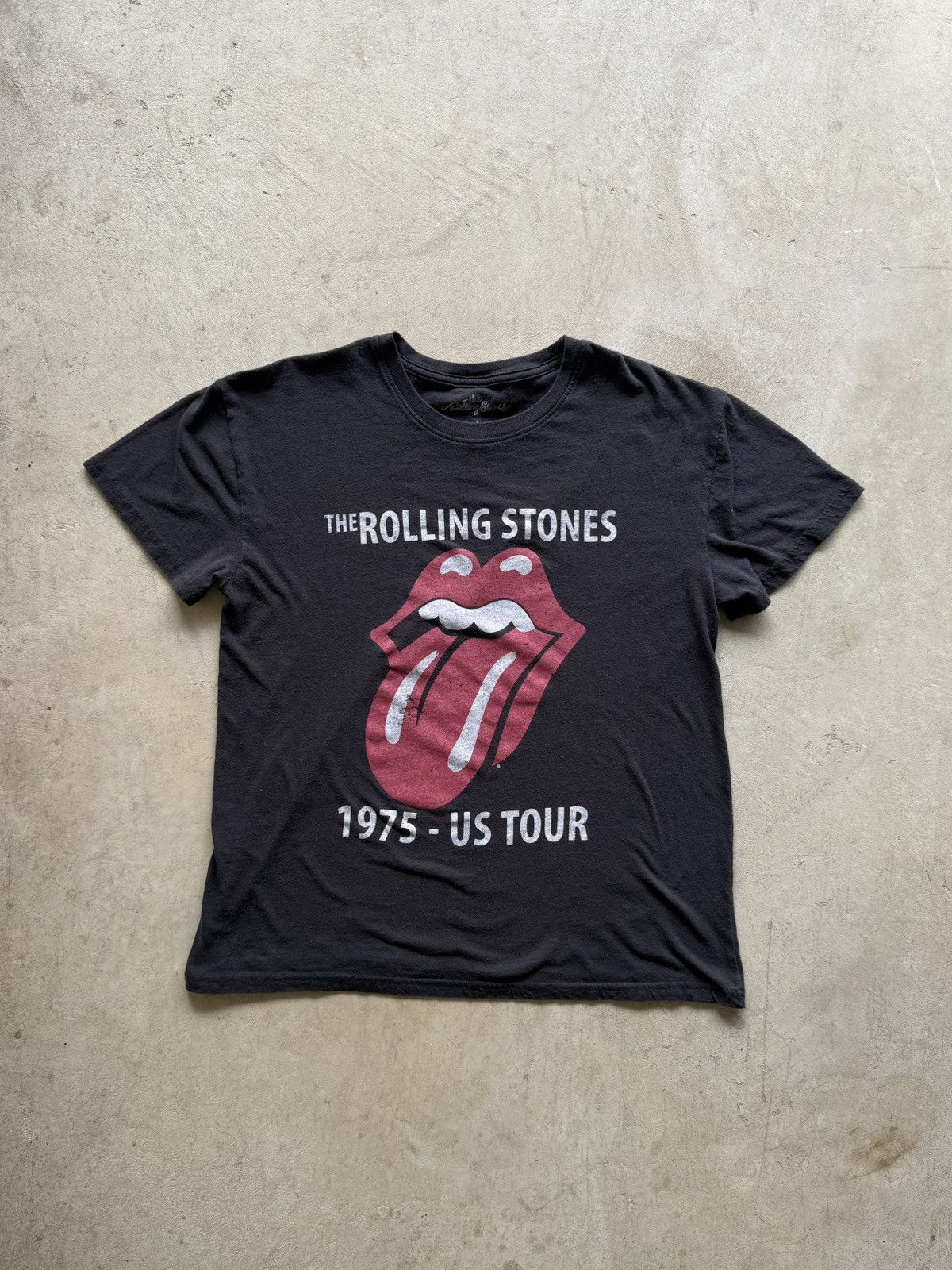 The Rolling Stones Y2K Retro The Rolling Stones 1975 USA Tour Faded Black Shirt Size US L / EU 52-54 / 3 - 1 Thumbnail