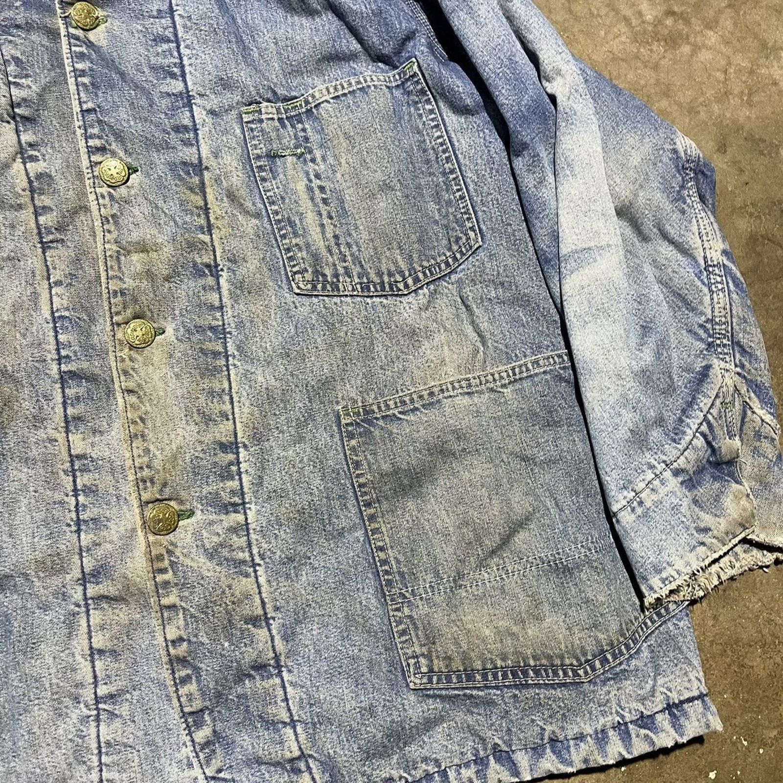 Vintage Vintage 60s 70s OshKosh Blue Faded Denim Chore Jacket Size US XL / EU 56 / 4 - 3 Thumbnail