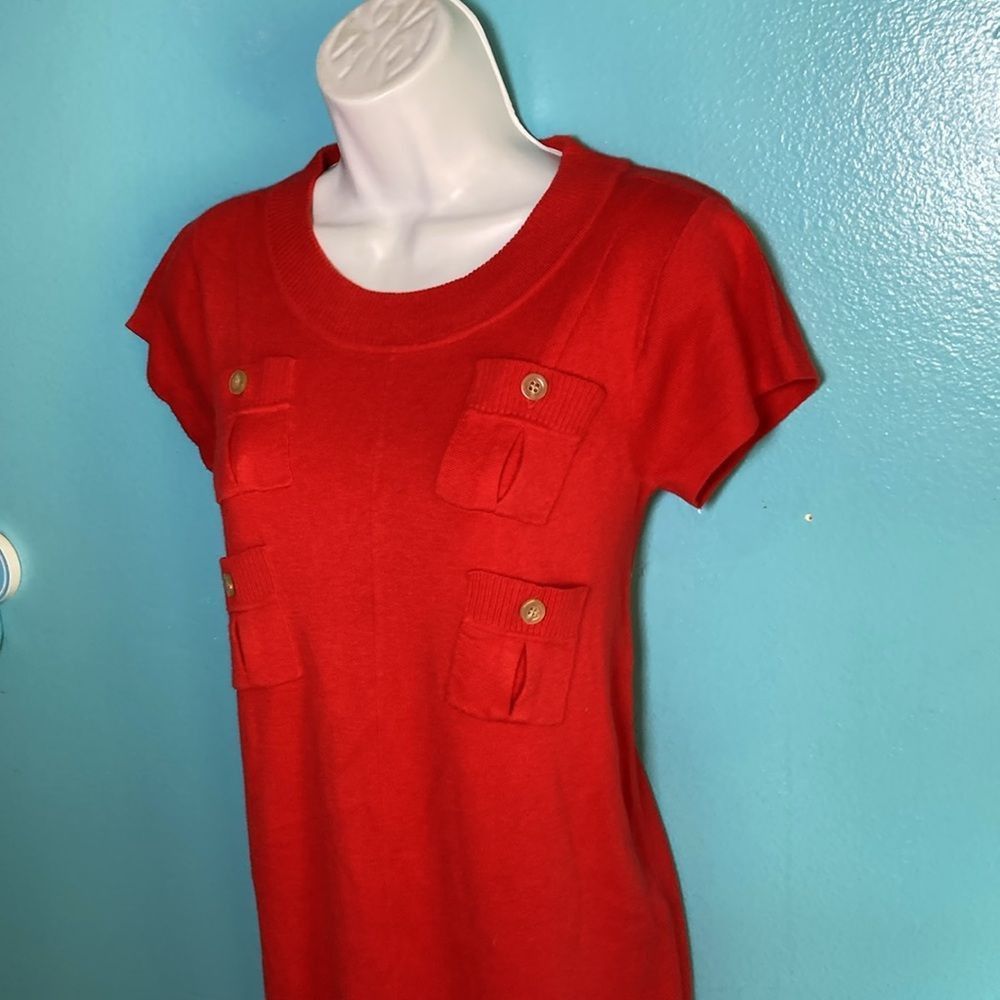 Diane von Furstenberg Diane Von Furstenberg Size P Red Knit Dress “Beliz” Four Poc Size XS / US 0-2 / IT 36-38 - 7 Thumbnail