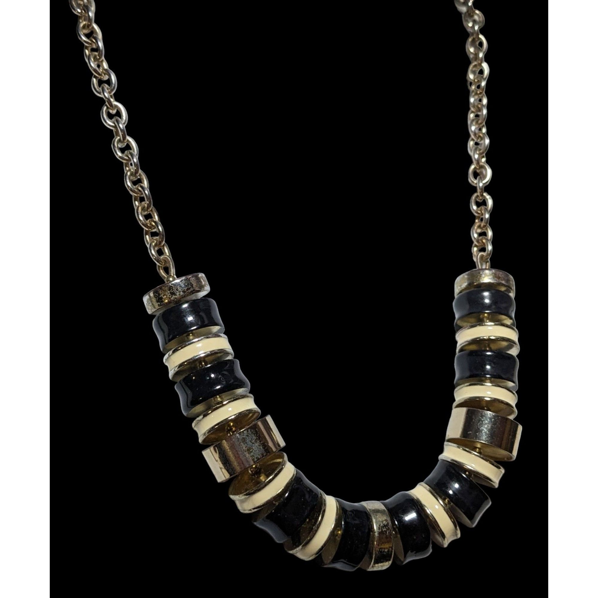 Talbots Talbots Round Metal And Enamel Link Necklace Size ONE SIZE - 3 Thumbnail