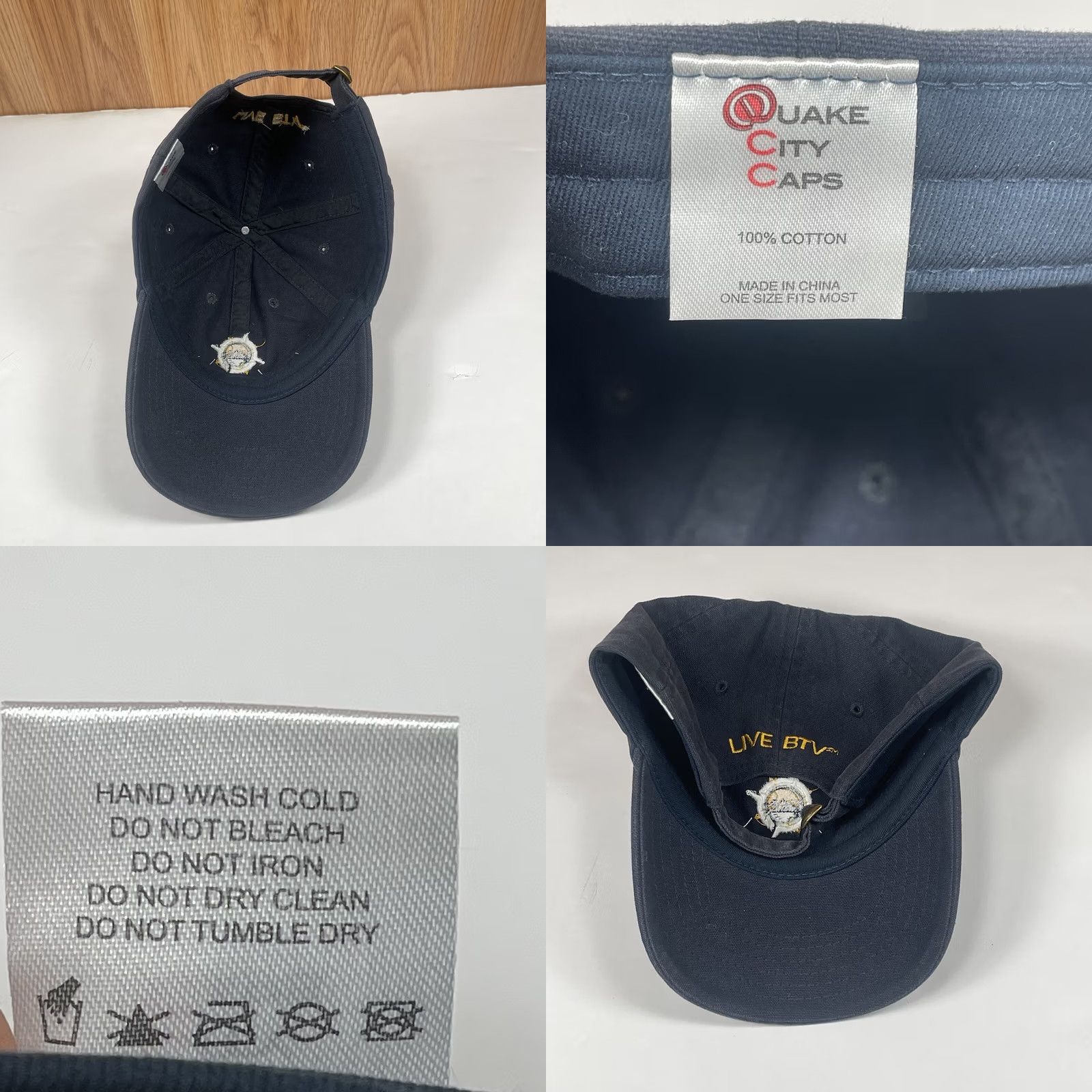 Vintage Quake City Caps Hat Adjustable Blue CamBrian Rise Live BTV Embroidered Adult Cap Size ONE SIZE - 8 Thumbnail