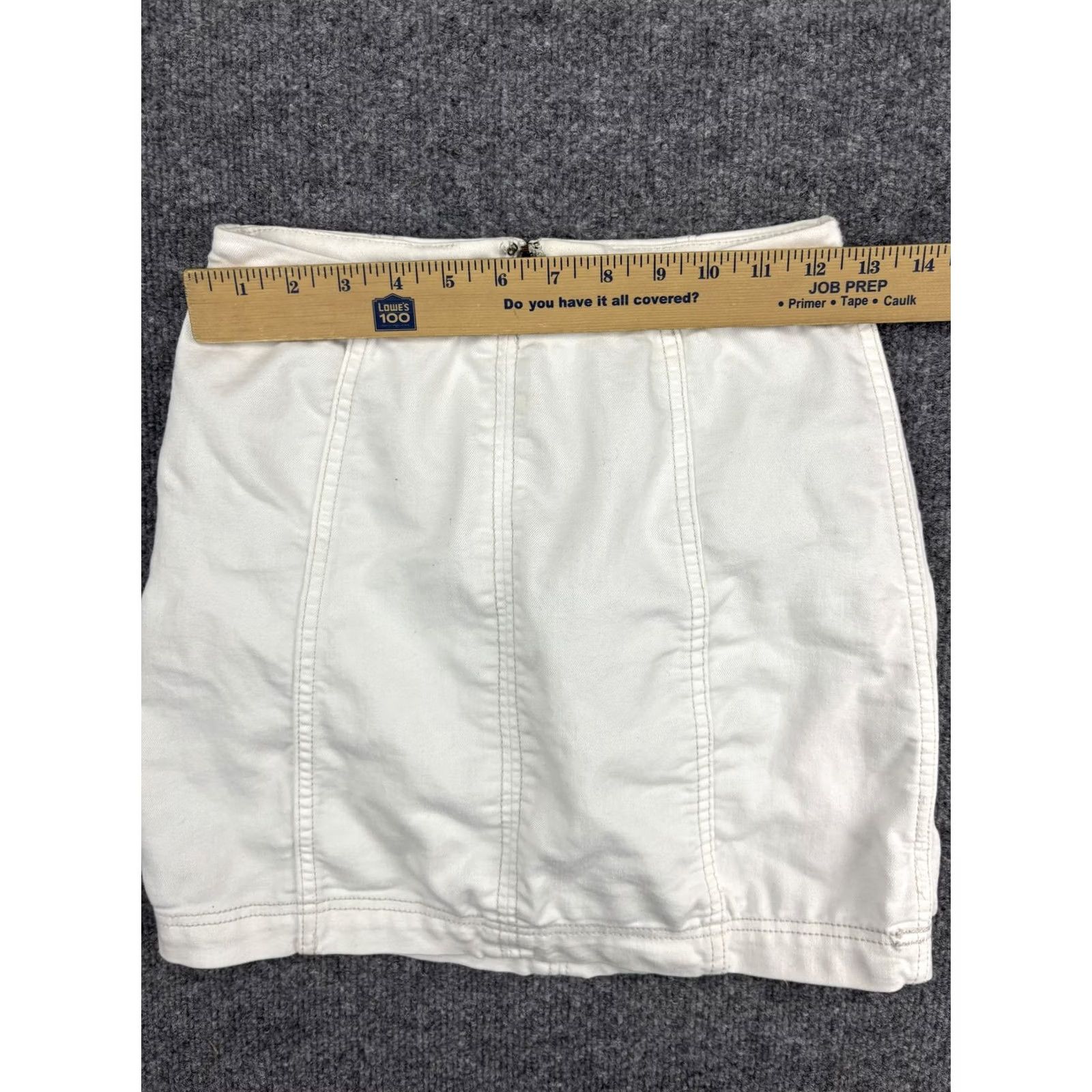 Free People Free People Skirt Womens 0 White High Waist Mini Cotton Blend Fitted Casual Slit Zipper Twill Short A-Line Comforts Bohemian Preppy Womens Size 25" / US 0 / IT 36 - 3 Thumbnail