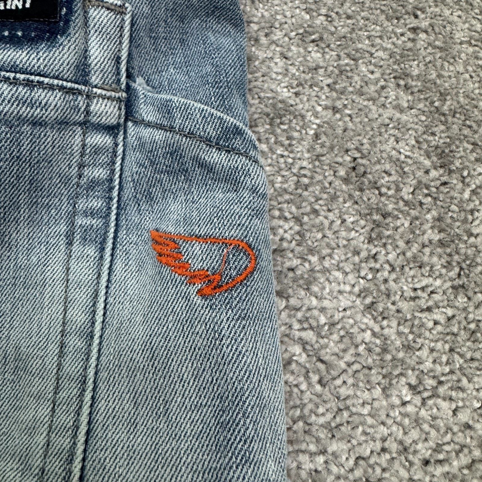 Saint Michael Saint Flight Jean Jogger Denim Mens 28 Blue Light Wash Biker Size US 28 / EU 44 - 10 Thumbnail