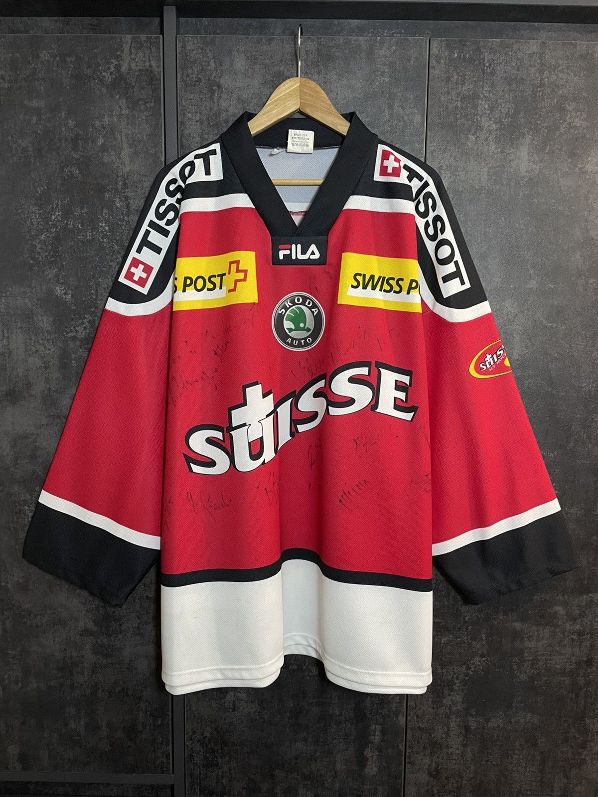 Vintage Sick Vintage Fila Suisse Signed Hockey Jersey Tissot Supreme Size US XL / EU 56 / 4 - 2 Thumbnail
