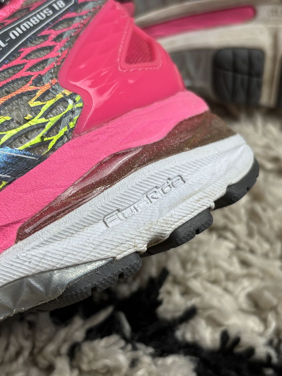Asics Asics Gel Nimbus 18 Crazy Multicolor Pink Running Sneakers Size US 7.5 / IT 37.5 - 12 Thumbnail
