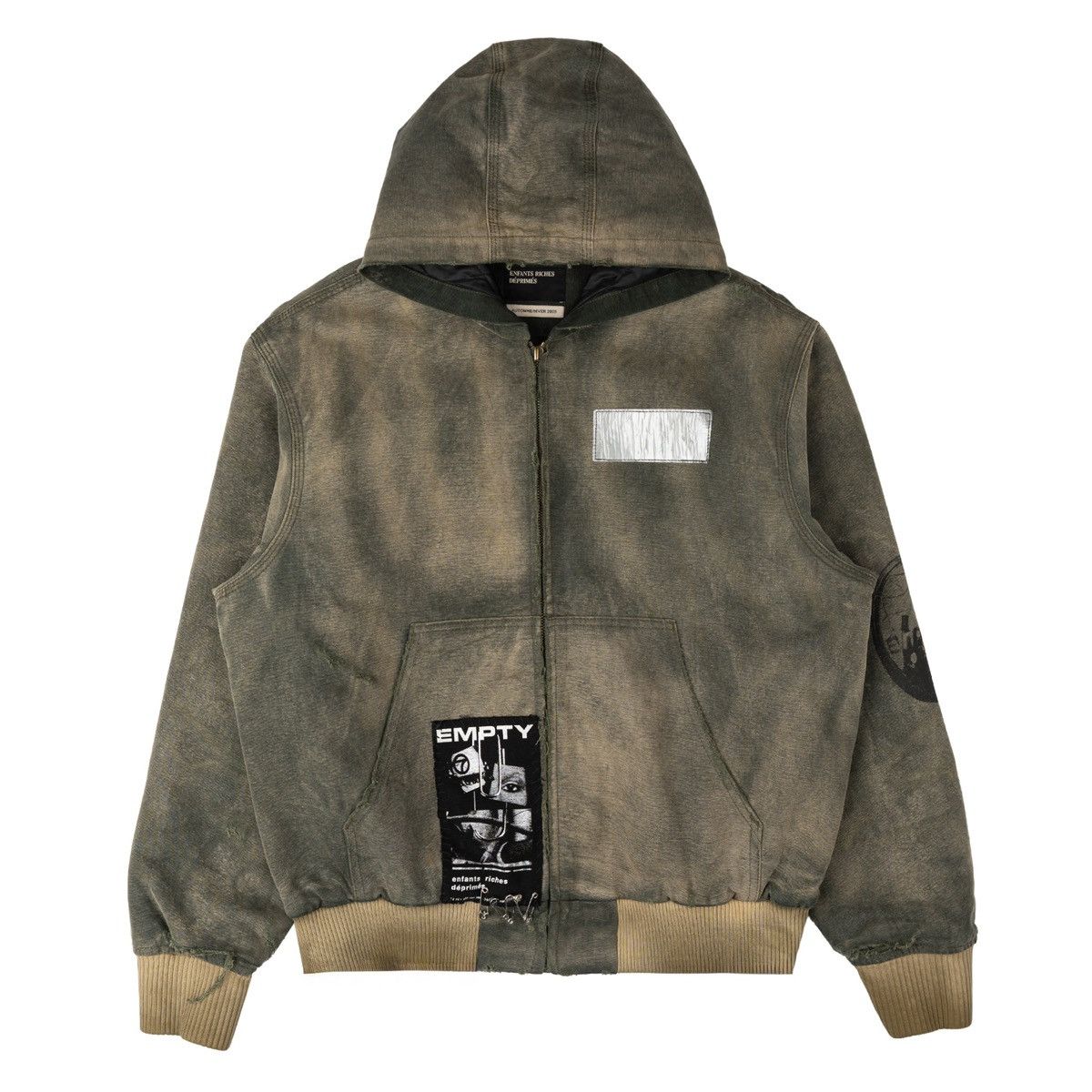 Enfants Riches Deprimes War Started Hooded Work Jacket Crust Olive Green Size US M / EU 48-50 / 2 - 1 Thumbnail