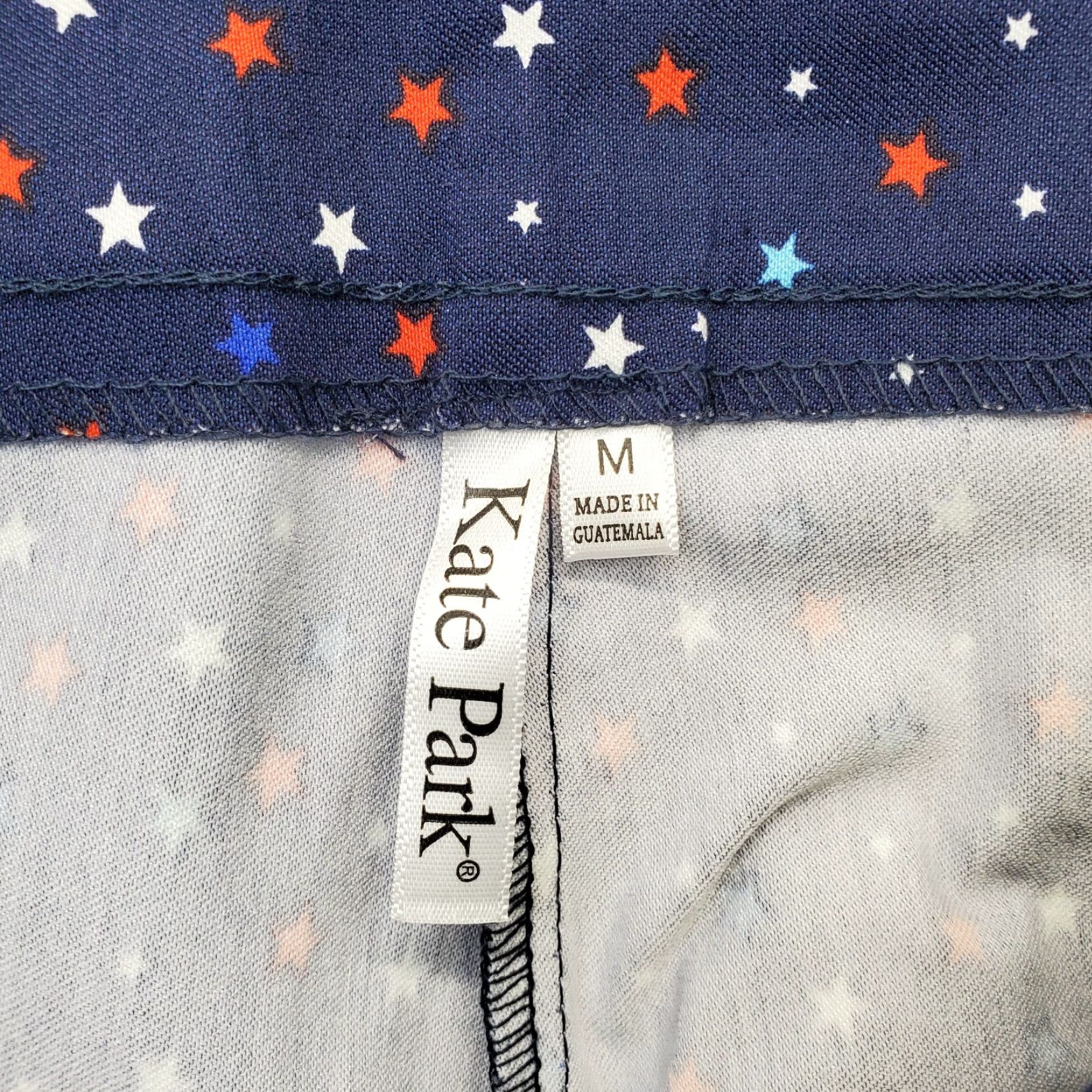 Vintage Kate Park Capri Pants Women's M Multi Stars Print Stretch Straight Leg Pull-On Size 32" / US 10 / IT 46 - 7 Thumbnail