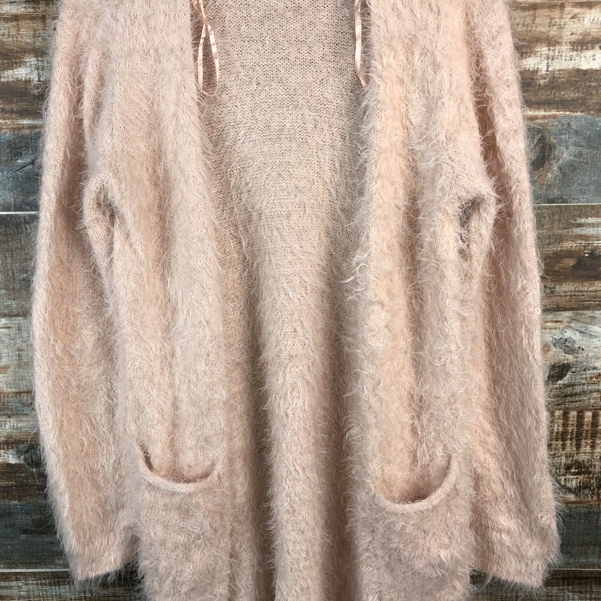 Homespun Knitwear DL Khalita Pink Mohair shaggy fur Cardigan Knitwear #C526 Size L / US 10 / IT 46 - 5 Thumbnail