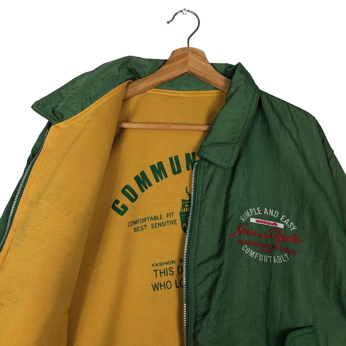 Hysteric Glamour 🔥90’s Vintage Reversible Bomber Jacket Communication Japan Size US L / EU 52-54 / 3 - 9 Thumbnail