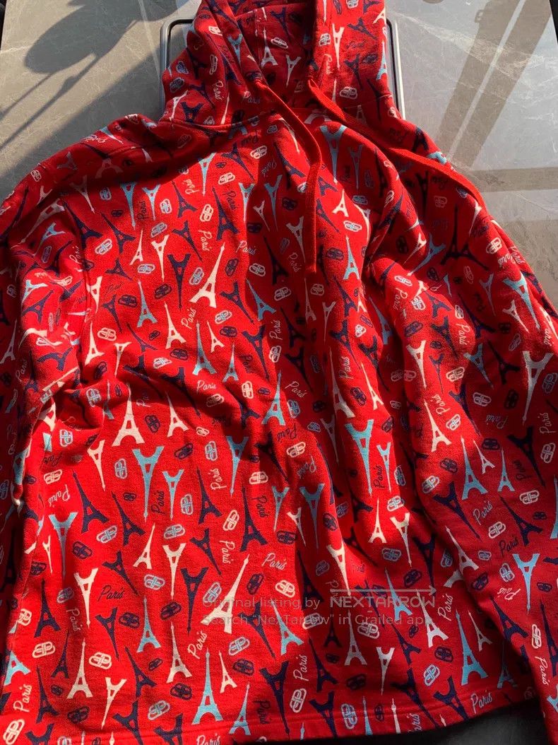 Balenciaga Balenciaga Pattern Full Print Hooded Drawstring Sweatshirt Size US L / EU 52-54 / 3 - 1 Thumbnail
