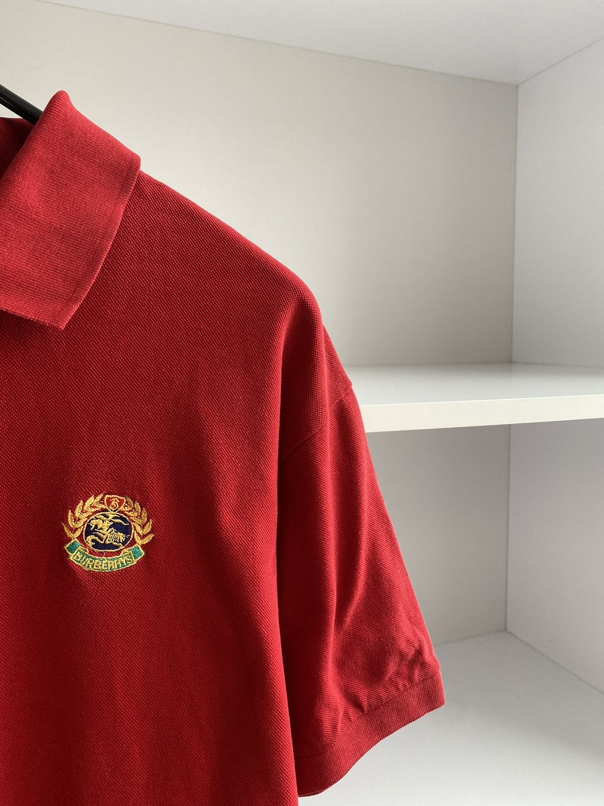 Burberry × Vintage Vintage Burberry Red Luxury Polo T-Shirt Size US L / EU 52-54 / 3 - 6 Thumbnail
