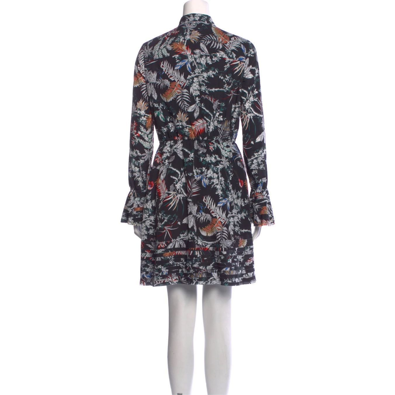 Derek Lam 10 Crosby Derek Lam 10 Crosby Black Floral Print Mini Shirt Dress XS Size XS / US 0-2 / IT 36-38 - 2 Thumbnail