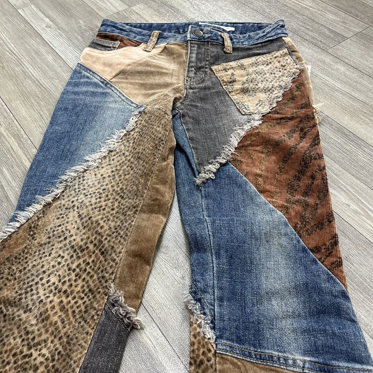 If Six Was Nine × Japanese Brand × Le Grande Bleu (L.G.B.) RARE🔥 XChromosomeinX Patchworked Leopard Denim Flare Jeans Size US 26 / EU 42 - 7 Thumbnail