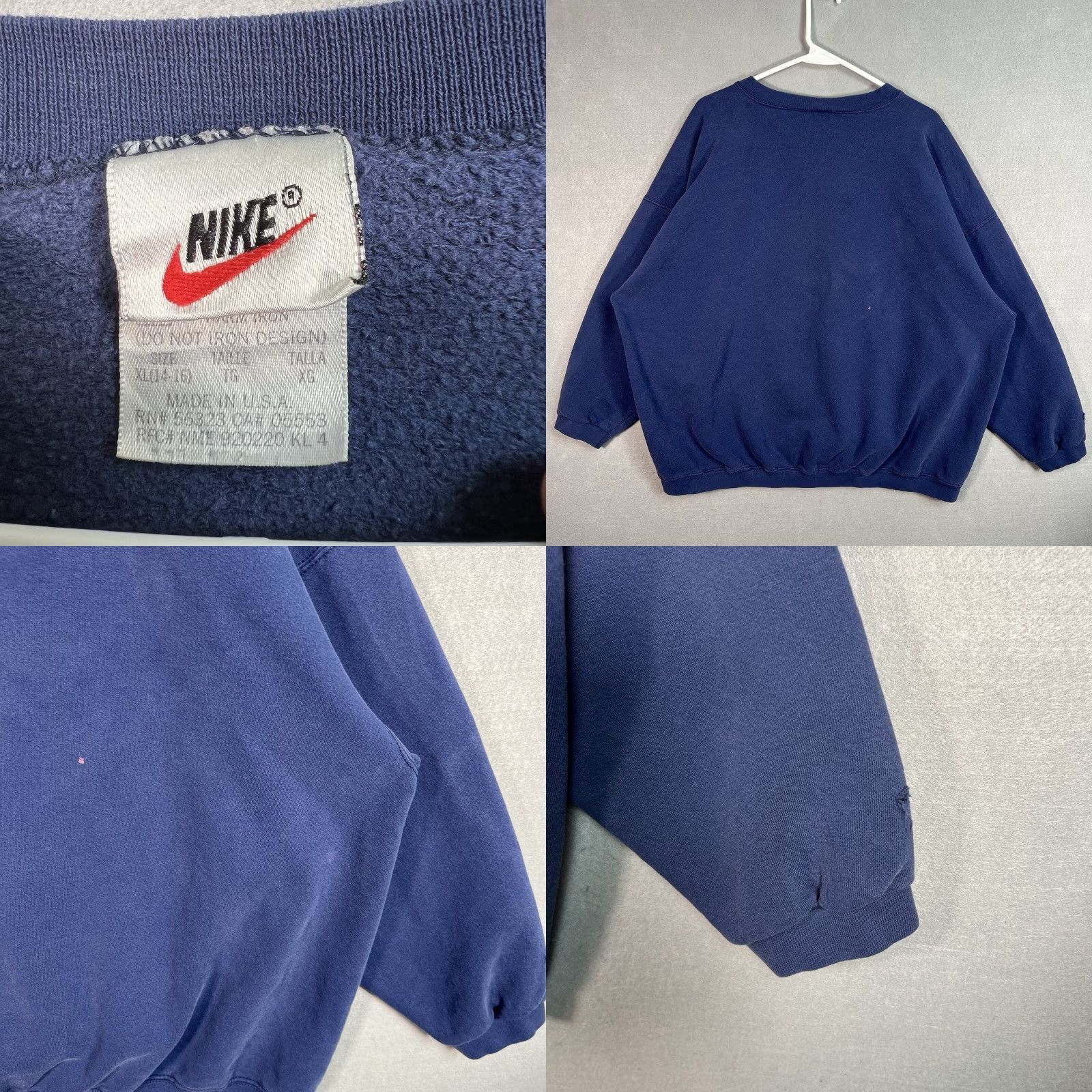 Nike VINTAGE Nike Embroidered Swoosh Sweatshirt Shirt Adult XL Blue 90s Mens Crewneck Pullover Comfort Sweatshirt Size US XL / EU 56 / 4 - 8 Thumbnail