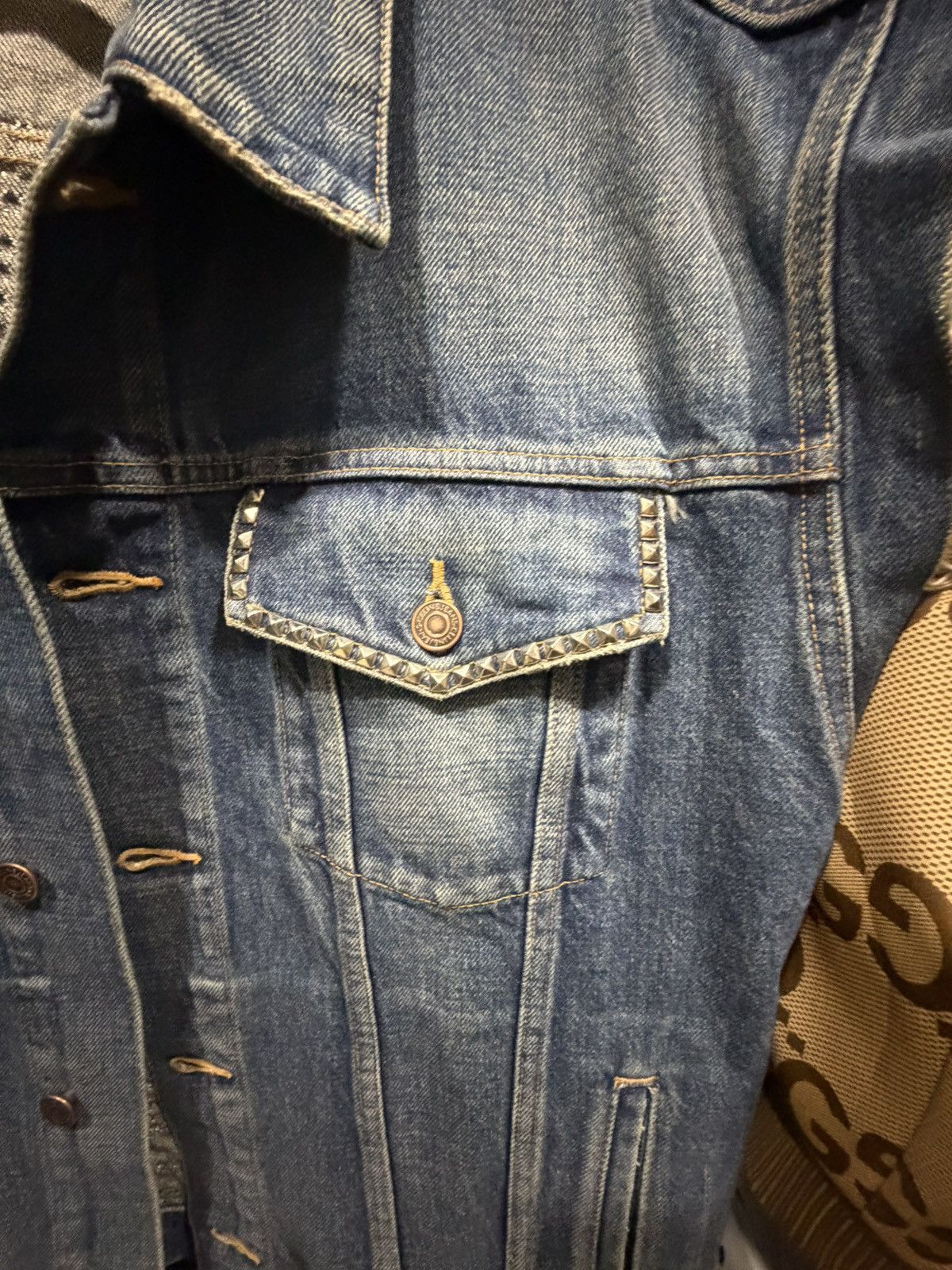 Celine CELINE Studded Heavy Duty Men's Denim Vest Size US XL / EU 56 / 4 - 3 Thumbnail