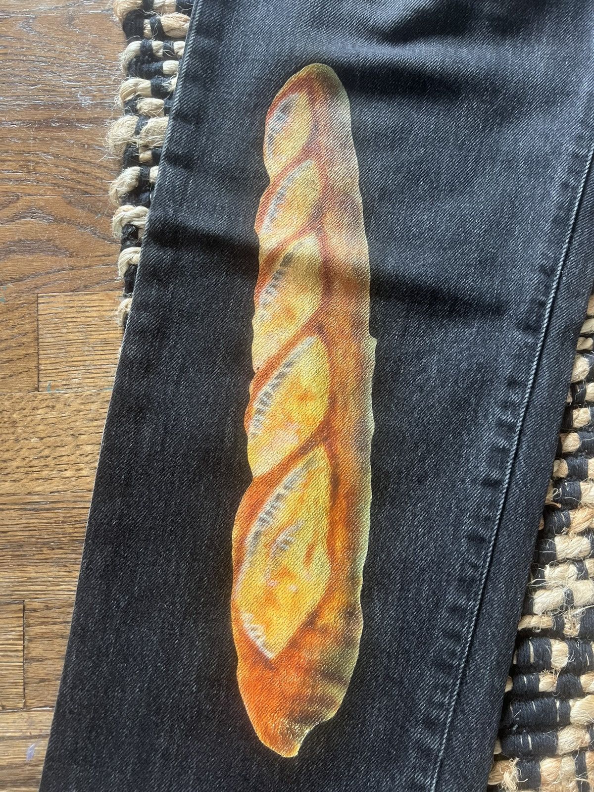 Doublet Doublet AW20 Hand Painted “Boulangerie” Washed Black Denim Size US 32 / EU 48 - 3 Thumbnail