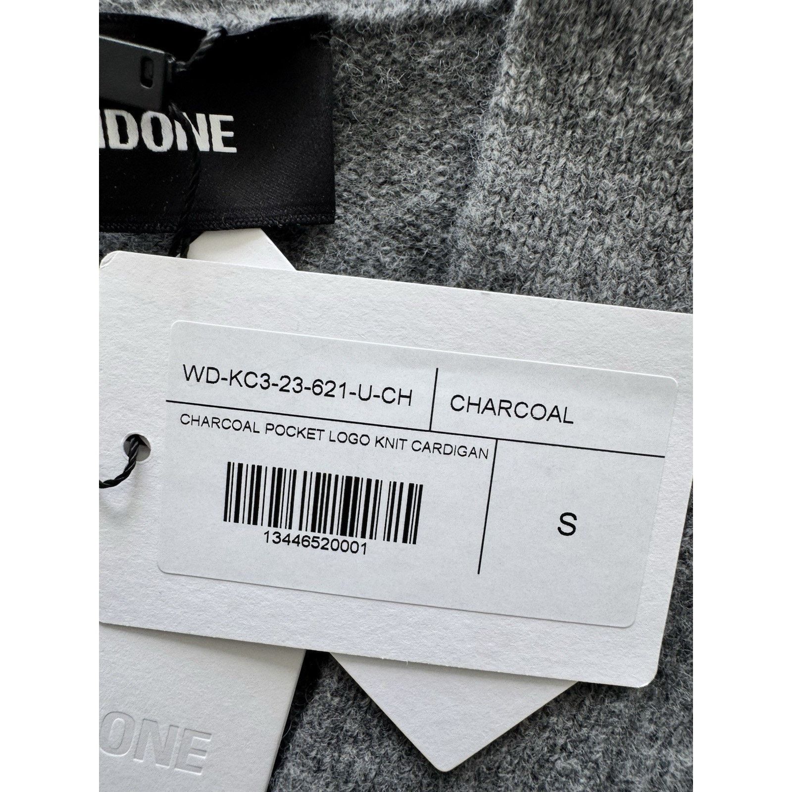 WE11DONE WE11DONE Cardigan Sweater Charcoal Pocket Logo Knit Wool Size US S / EU 44-46 / 1 - 4 Thumbnail