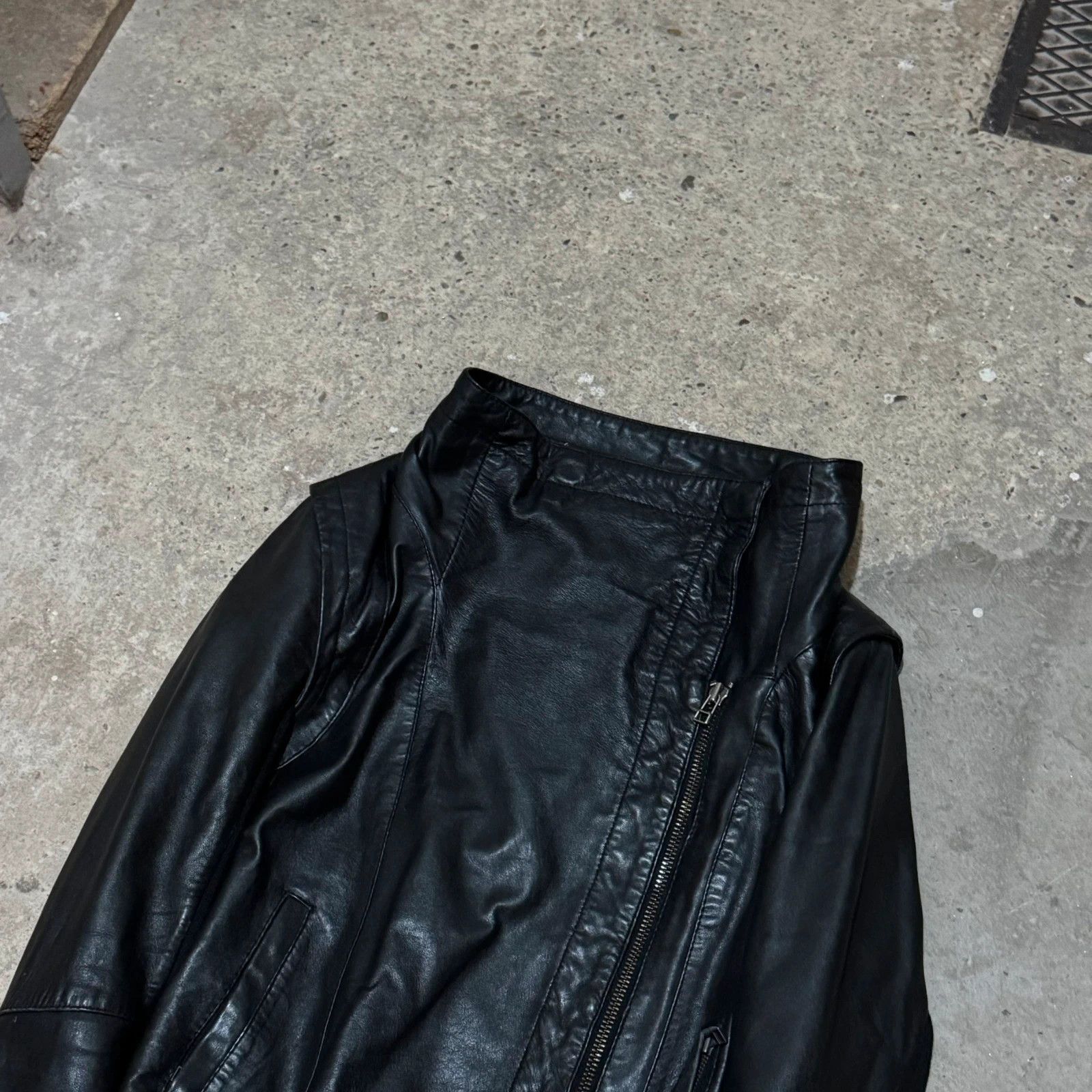 Other Asymmetrical zip avant garde leather jacket rick style Size S / US 4 / IT 40 - 4 Thumbnail