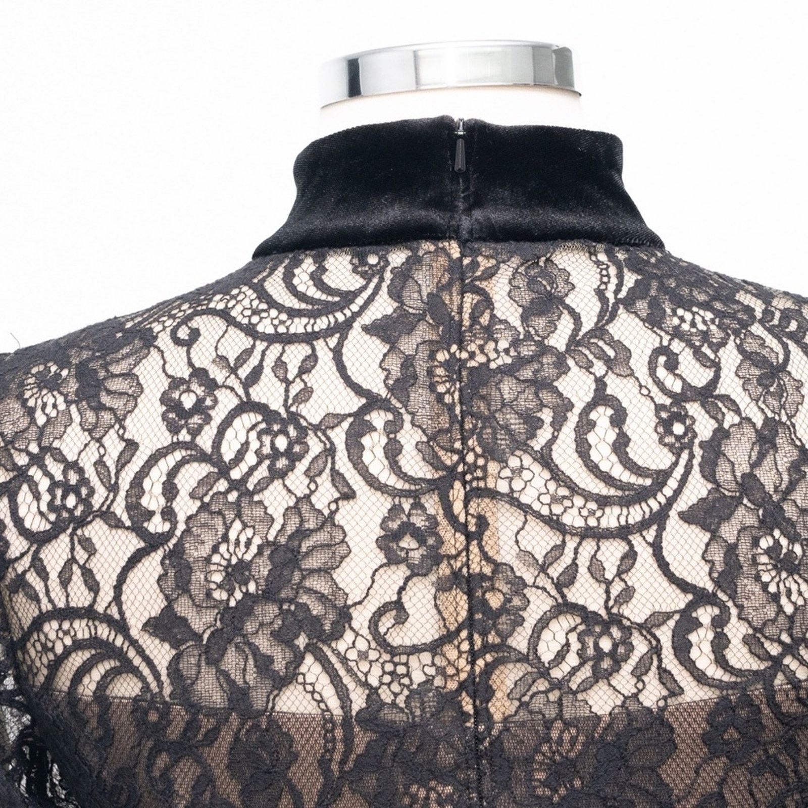 Tadashi Shoji TADASHI SHOJI. Lace & Velvet Sheath Dress. Size XS / US 0-2 / IT 36-38 - 6 Thumbnail