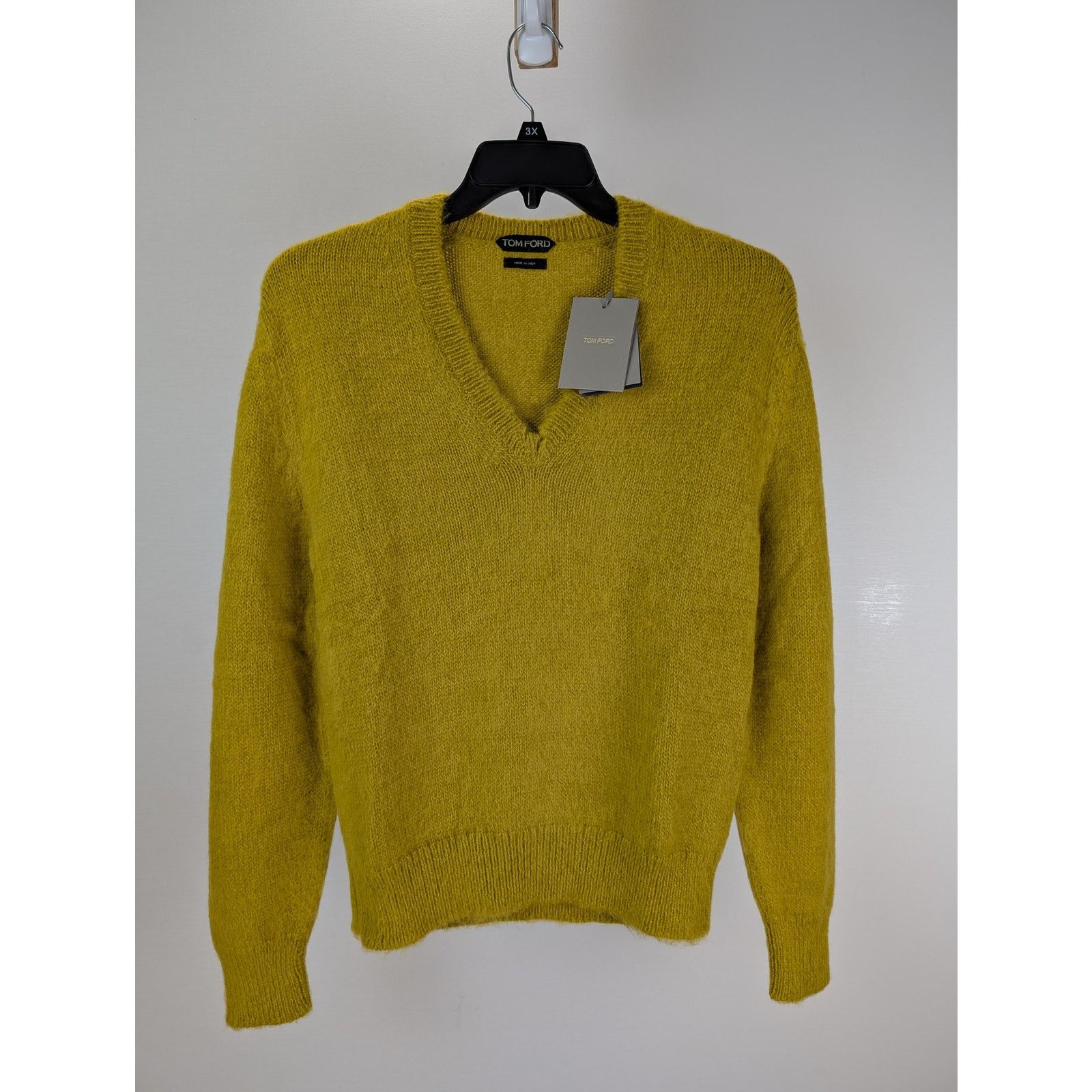 Tom Ford o1rshd1 V-Neck Sweatshirt Sweater in Yellow Size US M / EU 48-50 / 2 - 1 Thumbnail