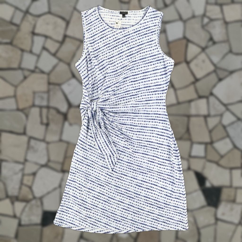Talbots Talbots Cinch Waist Striped Dress White Women's L Shirt Dress Cinch Waist Striped White Talbots Women L Size L / US 10 / IT 46 - 1 Thumbnail