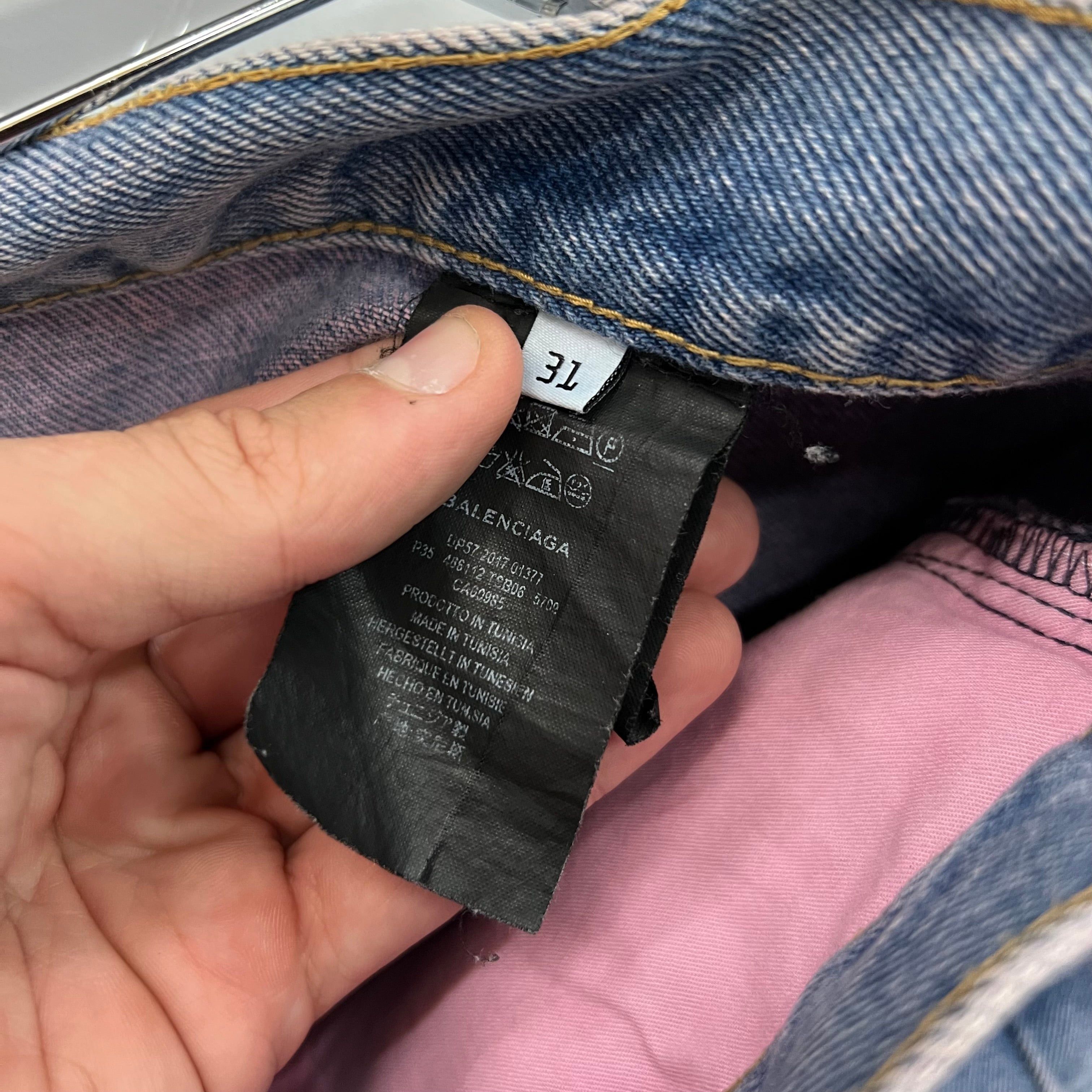 Balenciaga Balenciaga Pink Wash Straight Leg Denim Jeans - Size 31 Size US 31 - 8 Thumbnail