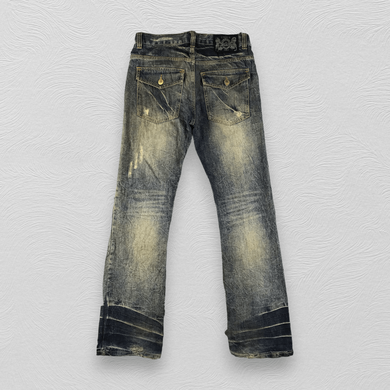 Japanese Brand Vintage Lowbox Jeans Rusty Wash Flare Denim KJ1687 Size US 30 / EU 46 - 2 Thumbnail