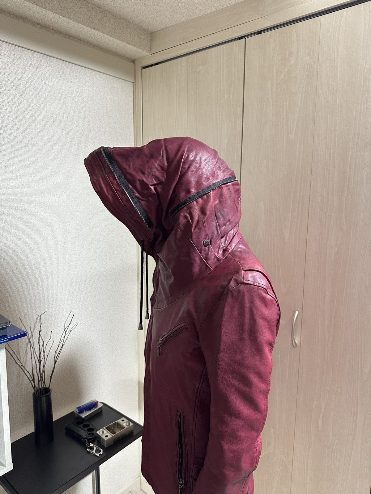 If Six Was Nine Katharine Hamnett London Alien Hood Leather Jacket Size US L / EU 52-54 / 3 - 10 Thumbnail